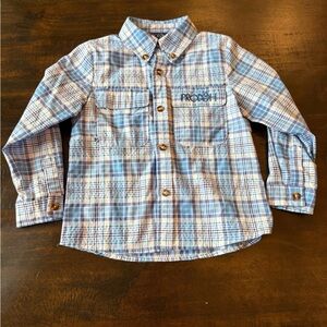 Boys' Blue Plaid Button-Up Shirt
